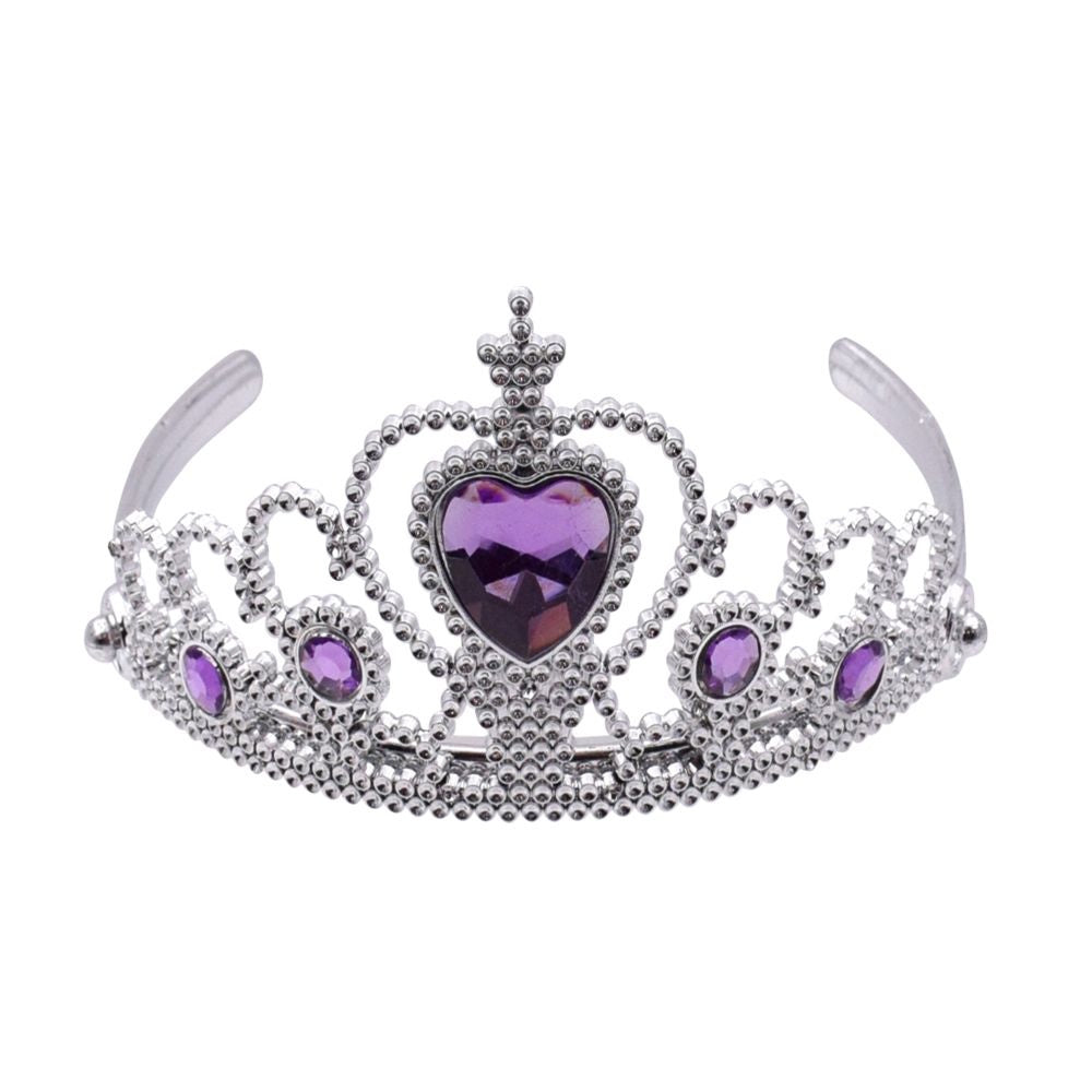 Silver Tiara with Lilac Heart Gem
