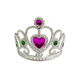 Silver Tiara with Pink & Emerald Gems