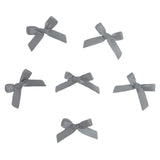 Small Silver Satin Bows 6pk
