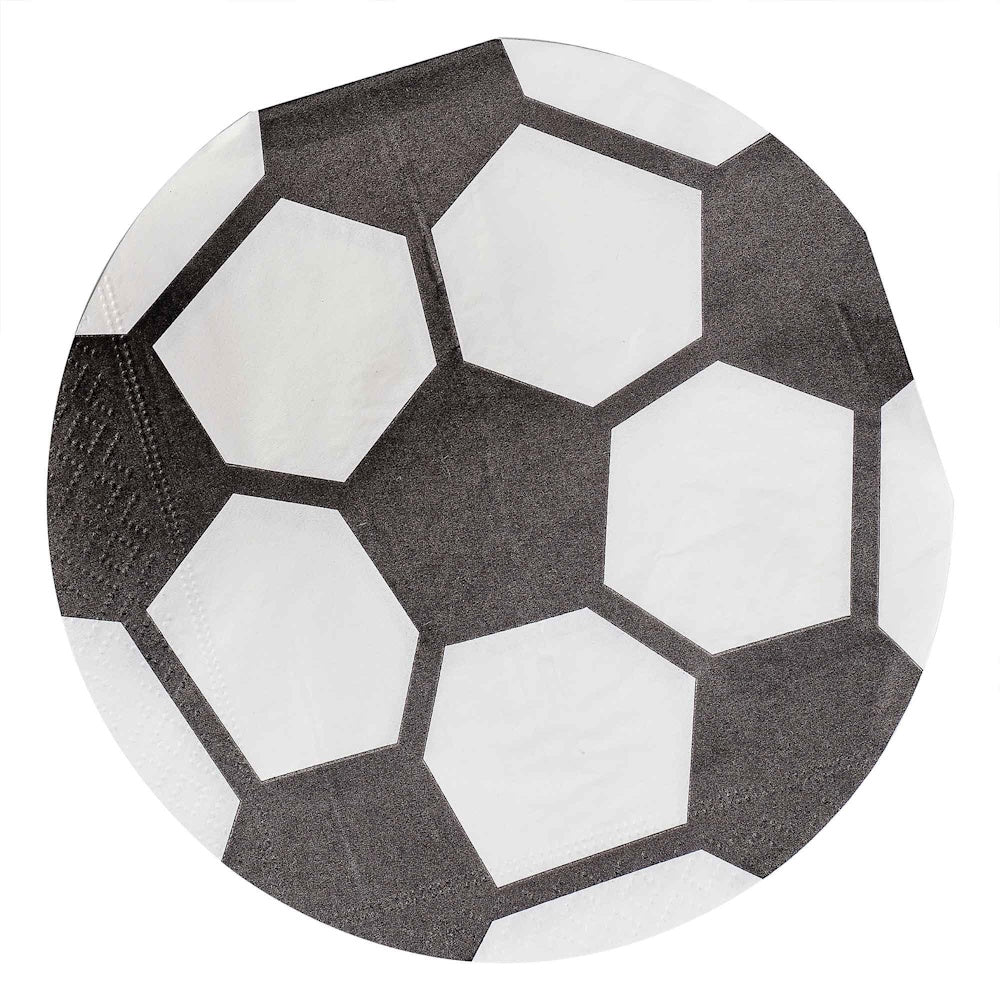 Soccer Ball Shaped Napkins 16pk