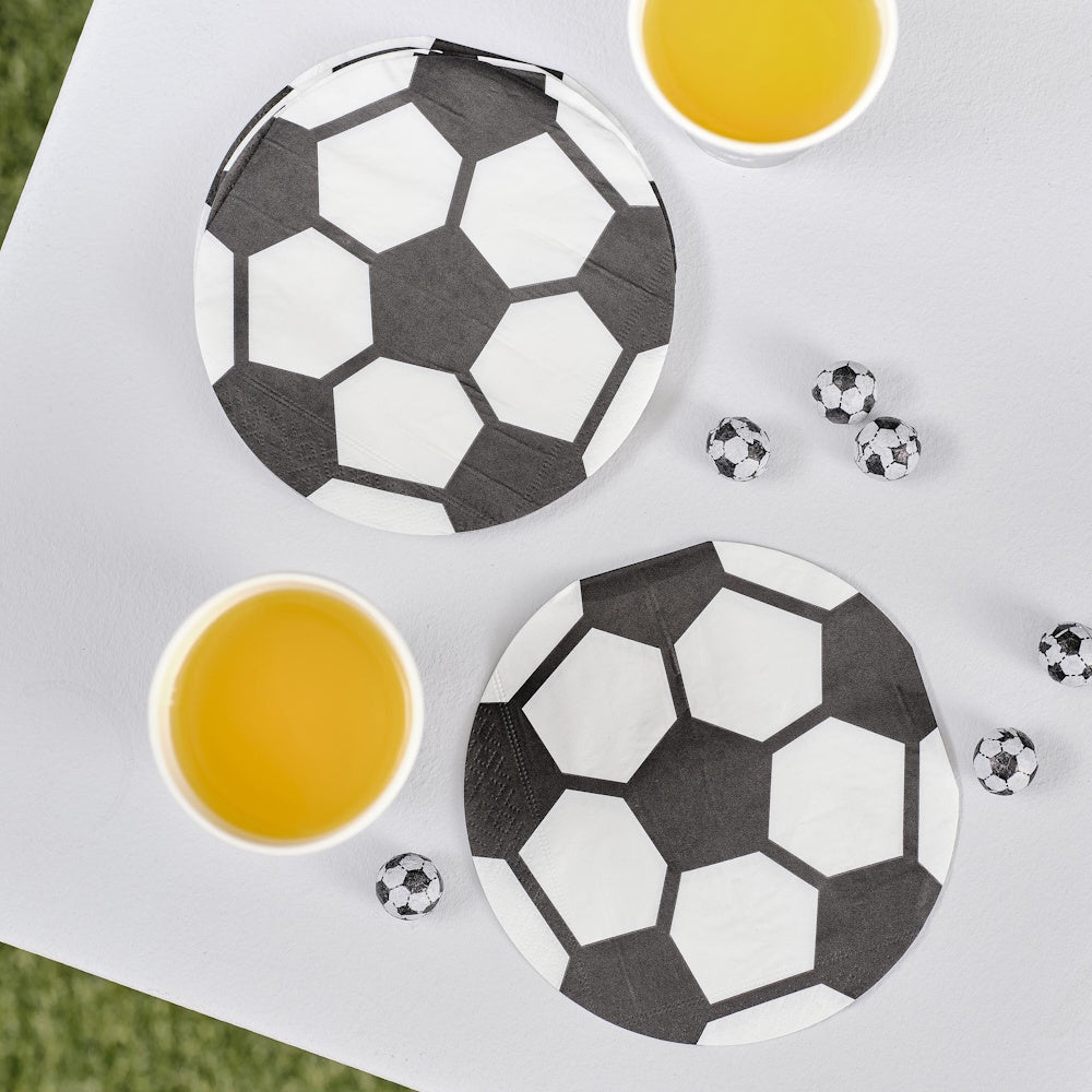 Soccer Ball Shaped Napkins 16pk