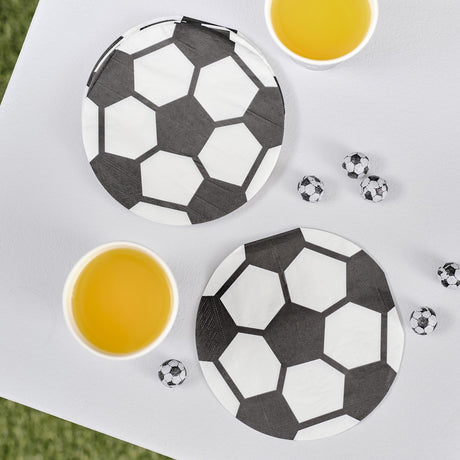 Soccer Ball Shaped Napkins 16pk