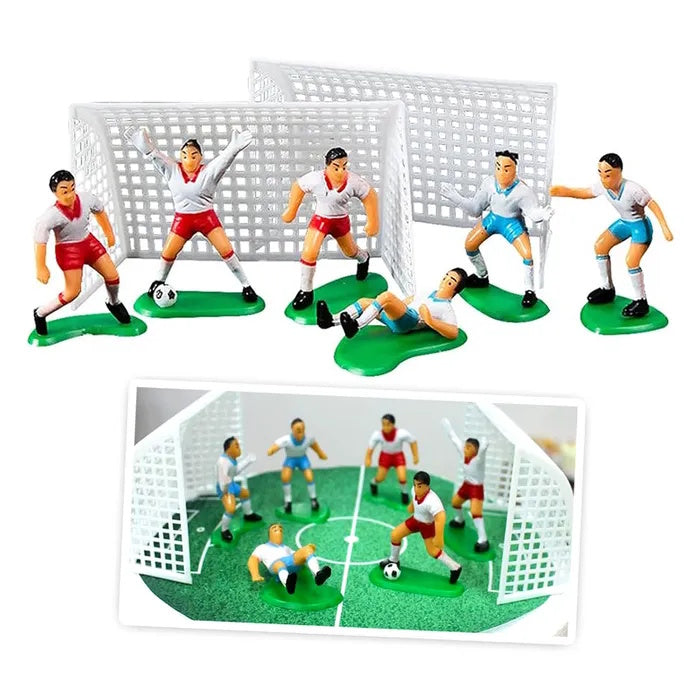 Football Cake Decoration Set - Red & Blue