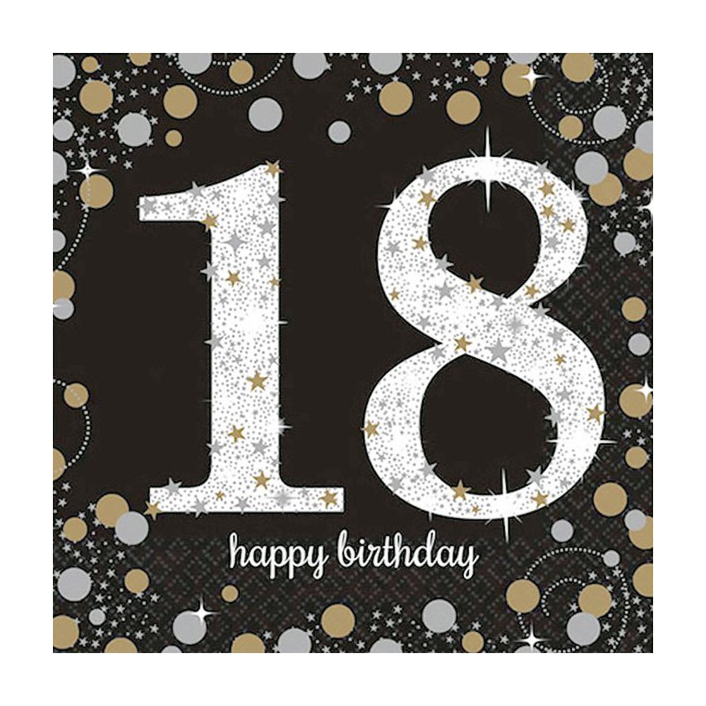 Sparkling 18th Birthday Lunch Napkins 16pk