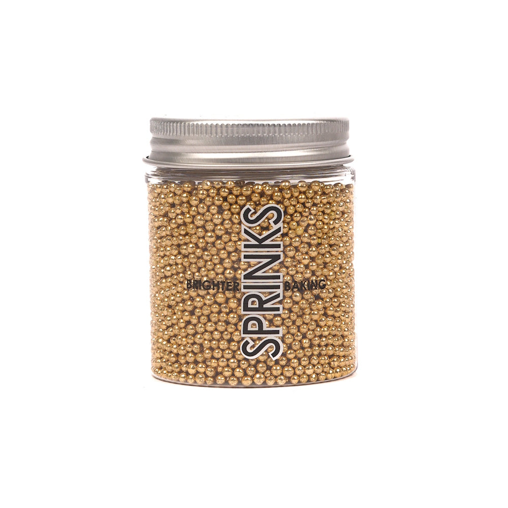 Sprinks Crunchy Shiny Gold Sprinkles (Cachous) 2mm