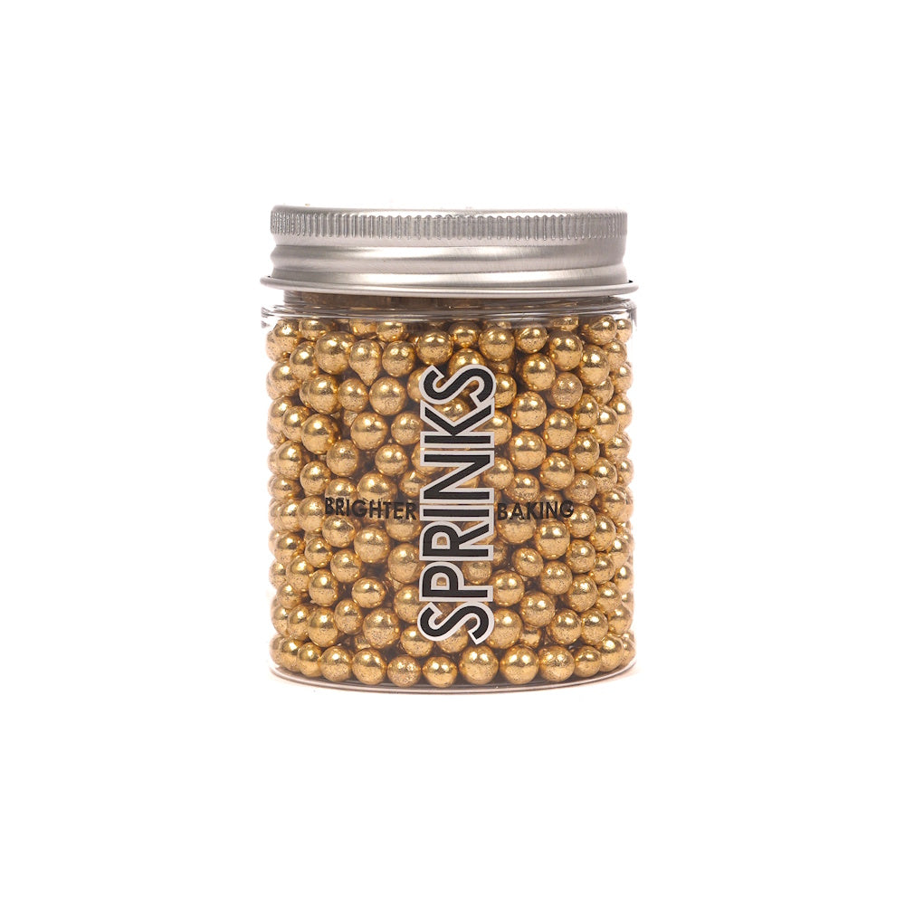 Sprinks Crunchy Shiny Gold Sprinkles (Cachous) 4mm