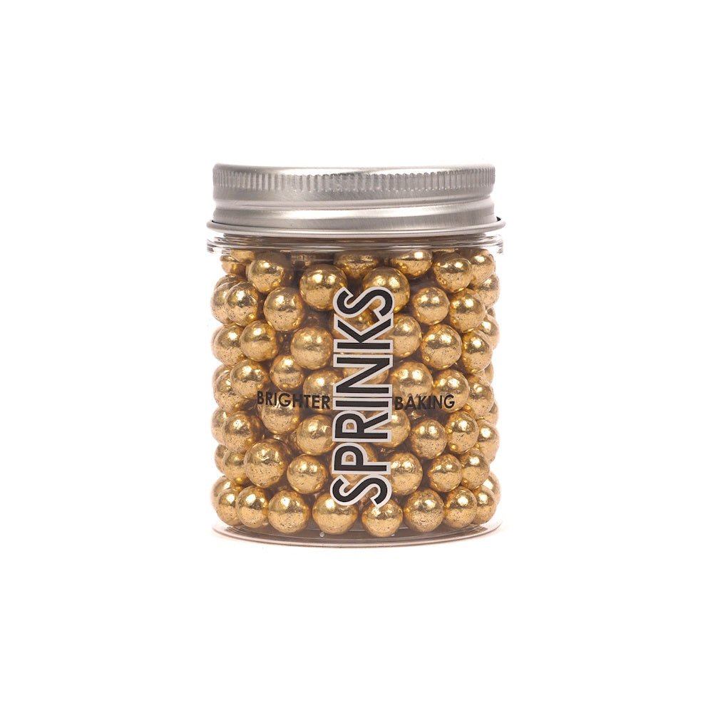 Sprinks Crunchy Shiny Gold Sprinkles (Cachous) 8mm