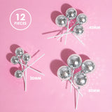 Sprinks Disco Ball Cake Toppers 12pk - Silver