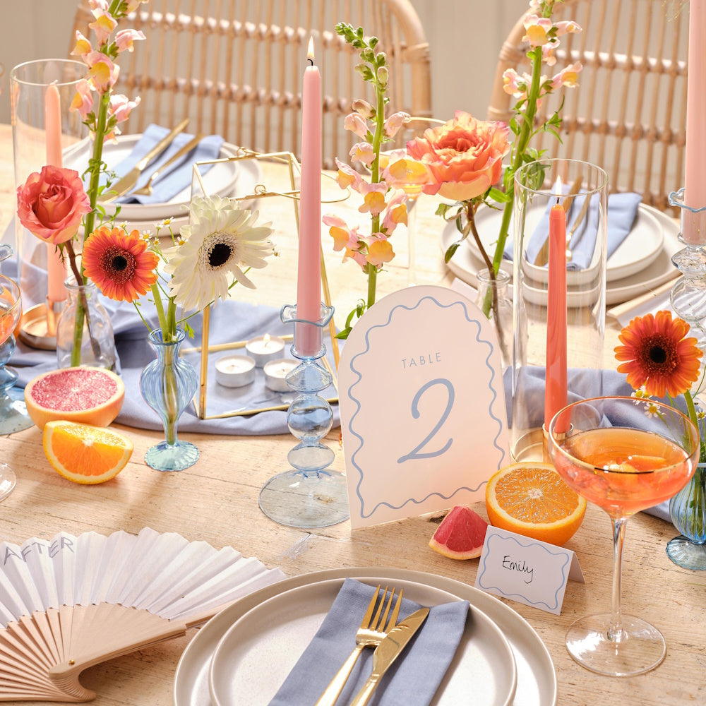 Spritz Cream & Blue Wave Table Numbers