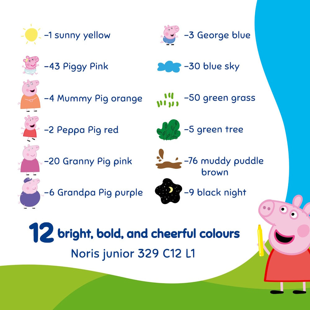 Peppa Pig Noris Junior Fibre-Tip Pens 12pk