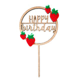 Strawberry Happy Birthday Cake Topper
