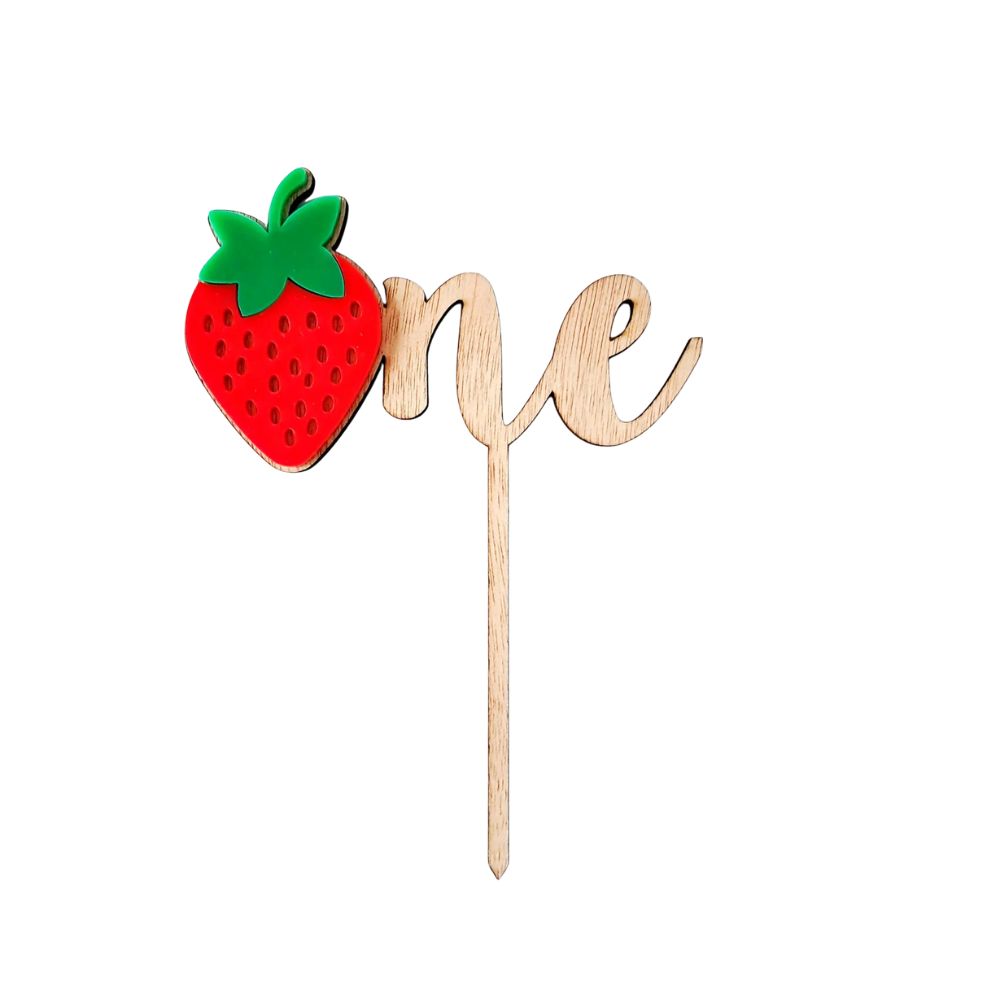 Strawberry One Cake Topper