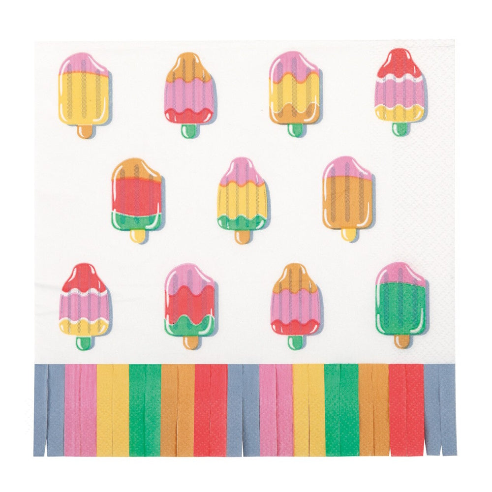 Summer Chic Fringed Lunch Napkins 16pk
