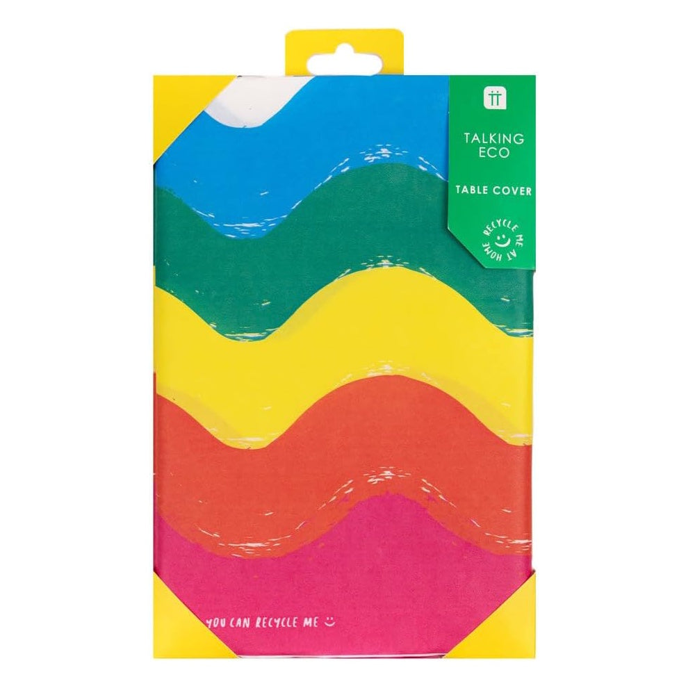 Rainbow Waves Paper Table Cover