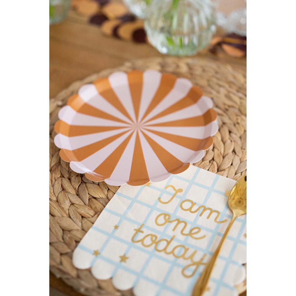 Teddy Bear Striped Lunch Plates 6pk