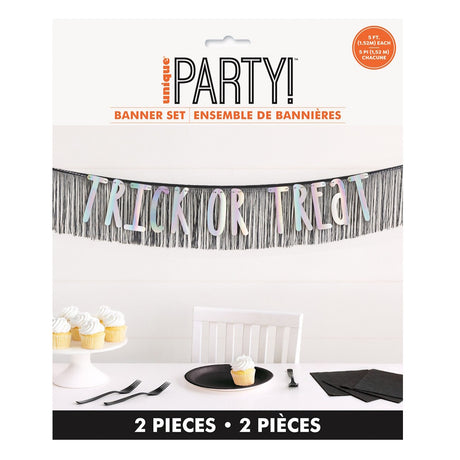 Trick or Treat Foil Fringe Garland Set
