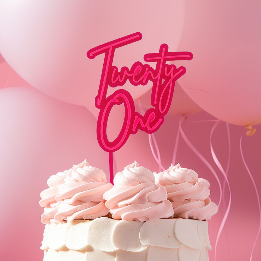Twenty One Layered Cake Topper - Hot Pink / Pink