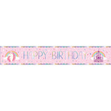 Unicorn Iridescent Happy Birthday Banner
