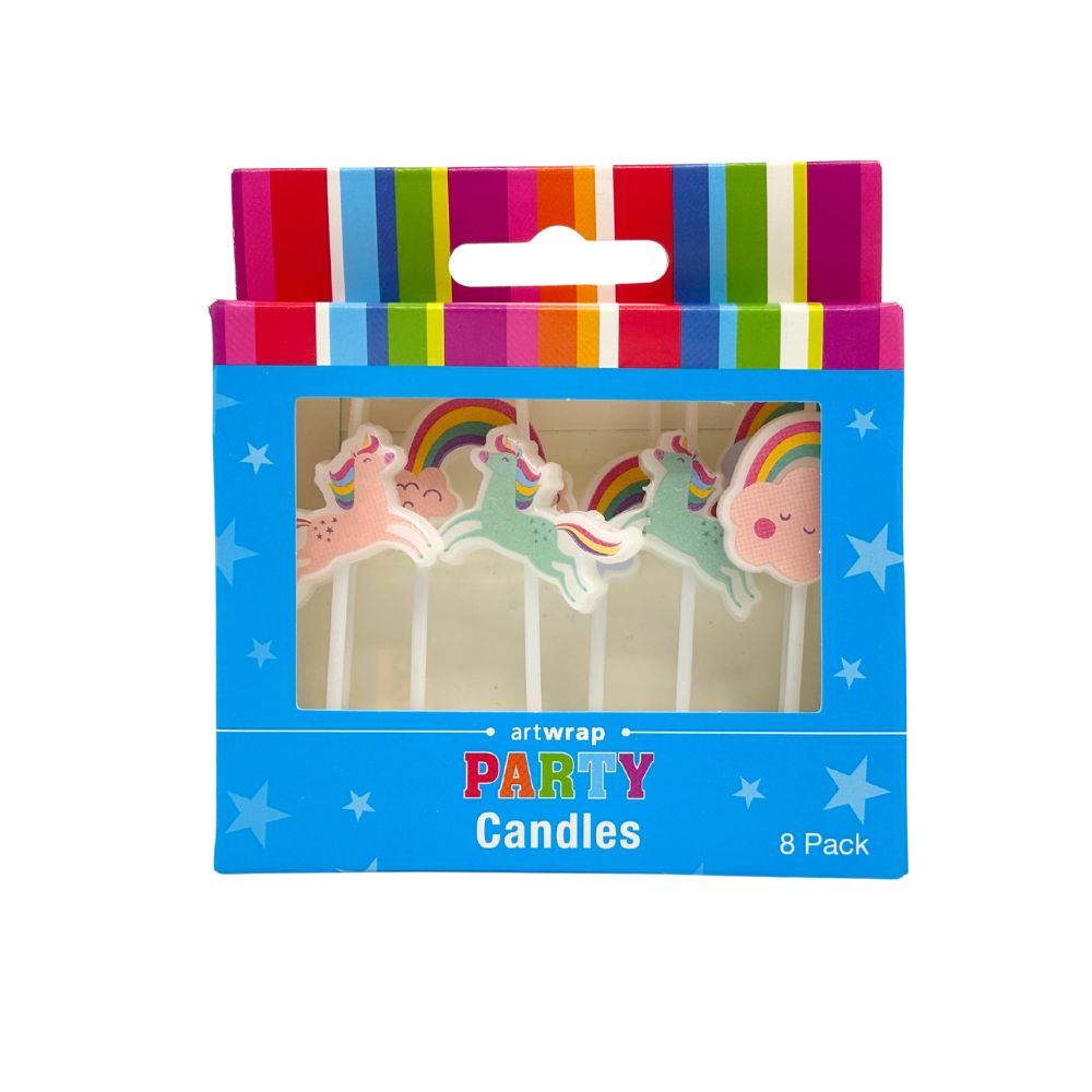 Unicorns & Rainbow Candles 8pk