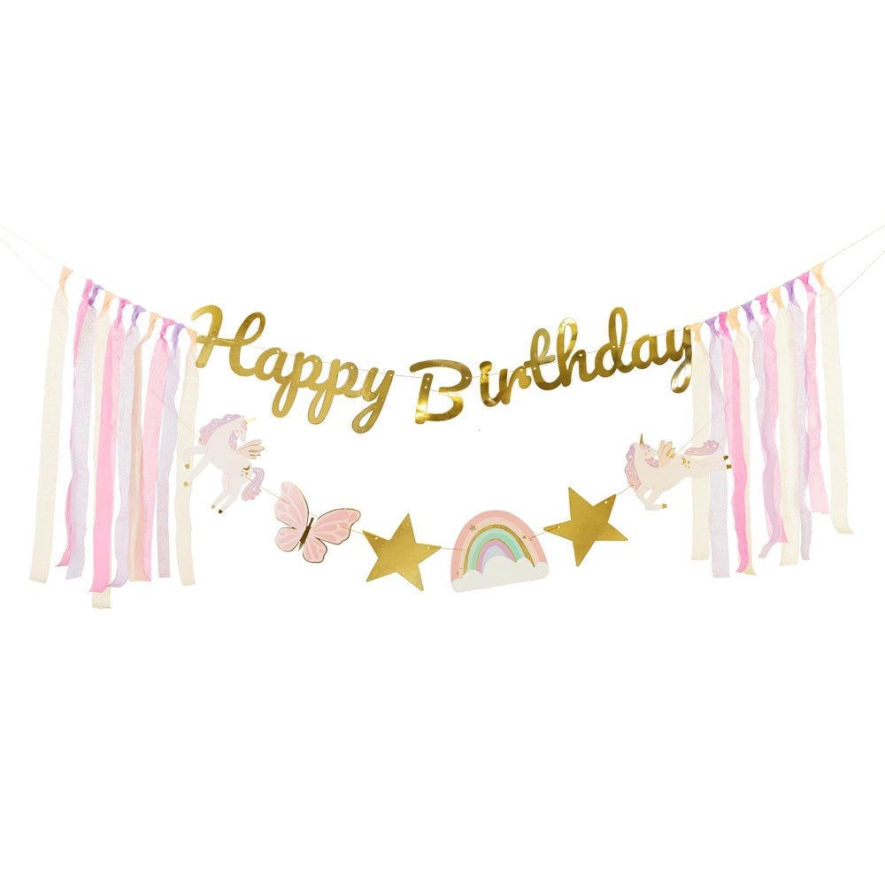 Unicorn Happy Birthday Banner Set