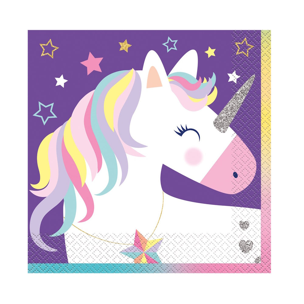 Unicorn Party Time Lunch Napkins 16pk