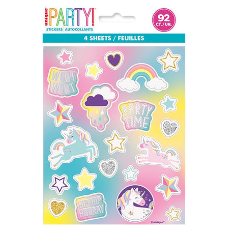 Unicorn Party Sticker Sheets 4pk (Copy)