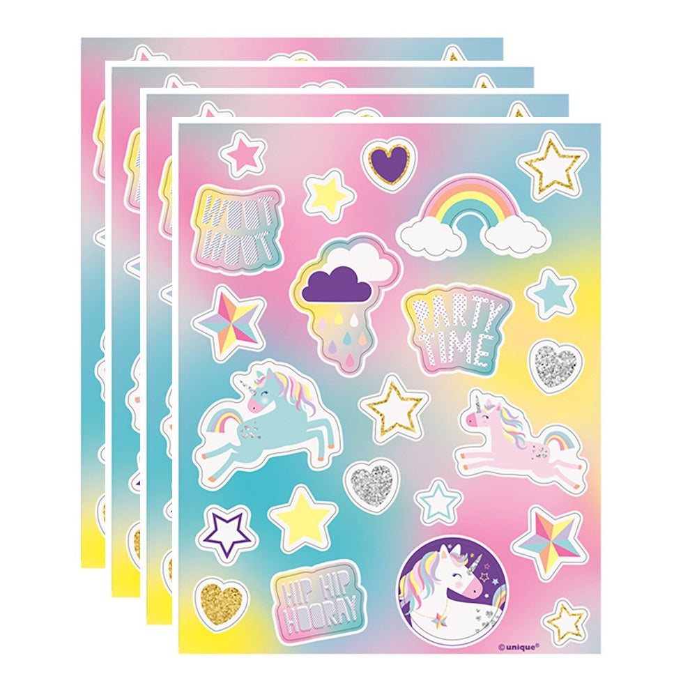 Unicorn Party Sticker Sheets 4pk (Copy)