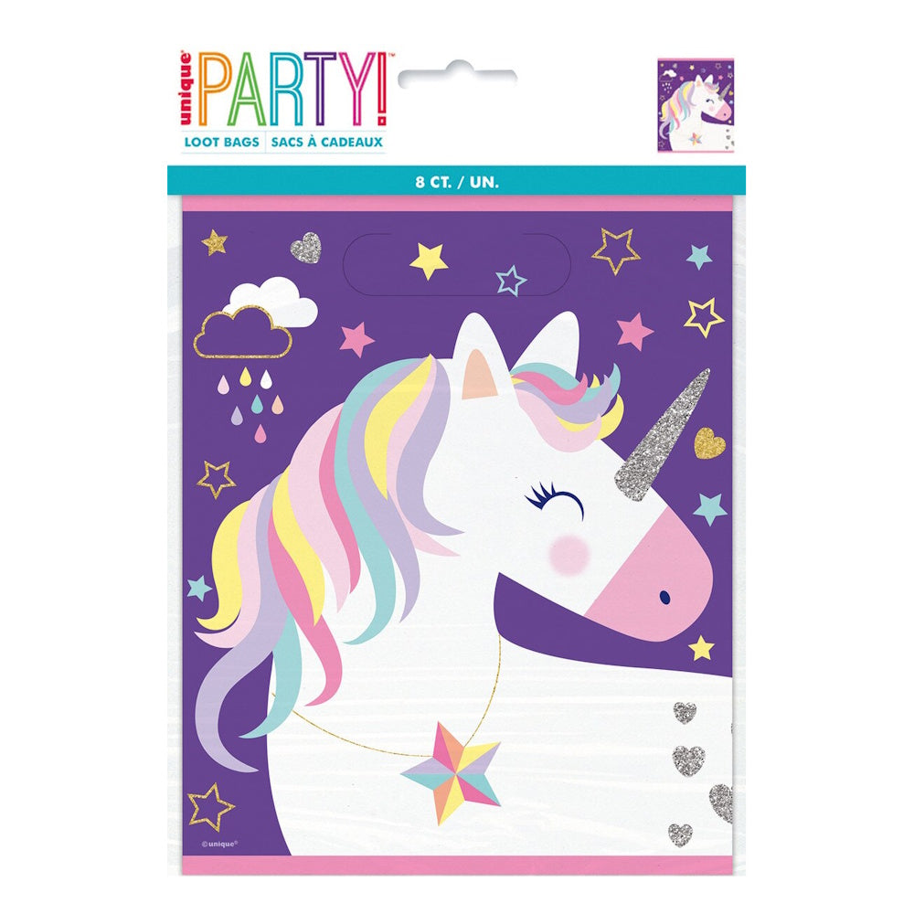 Unicorn Party Time Loot Bags 8pk