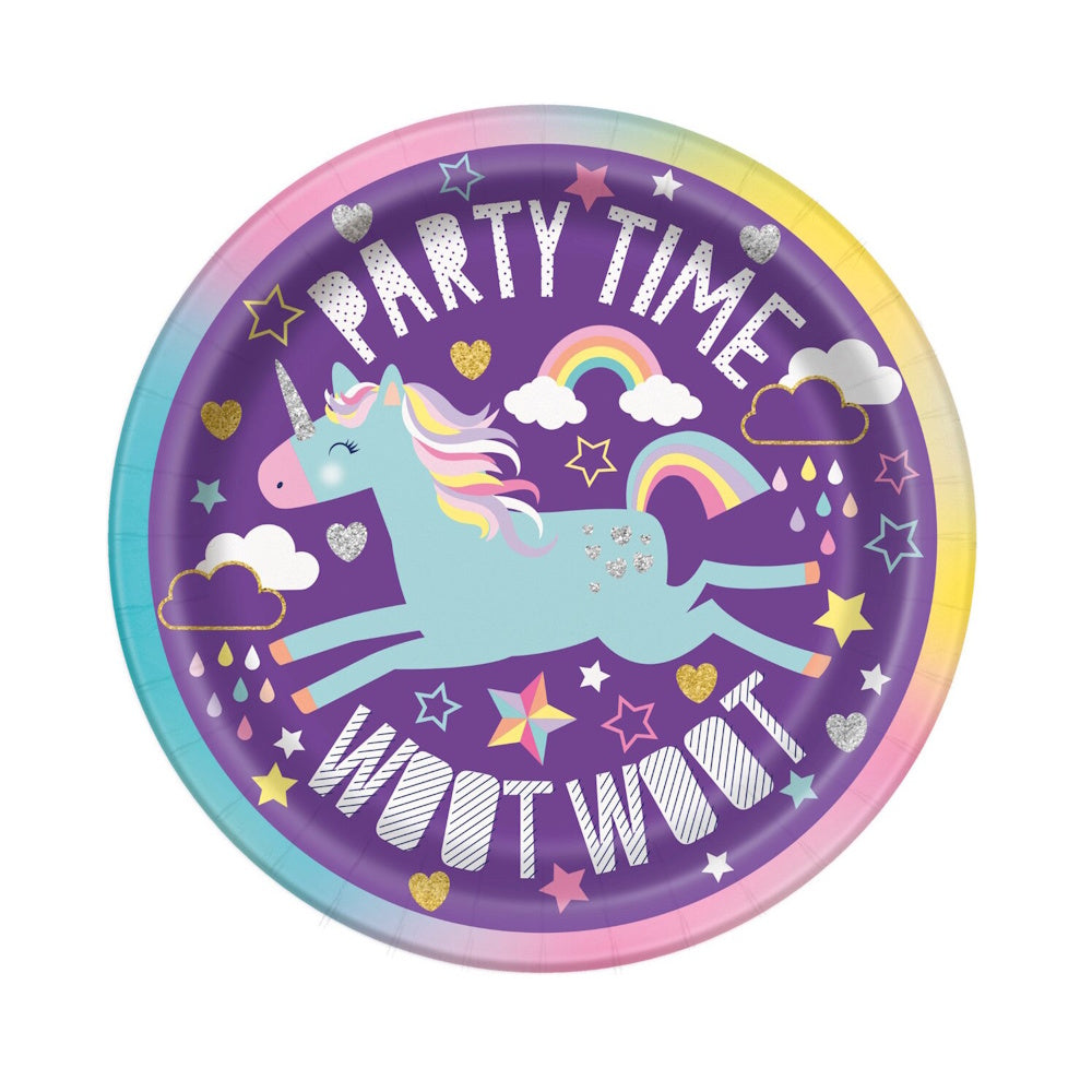 Unicorn Party Time Lunch Plates 8pk