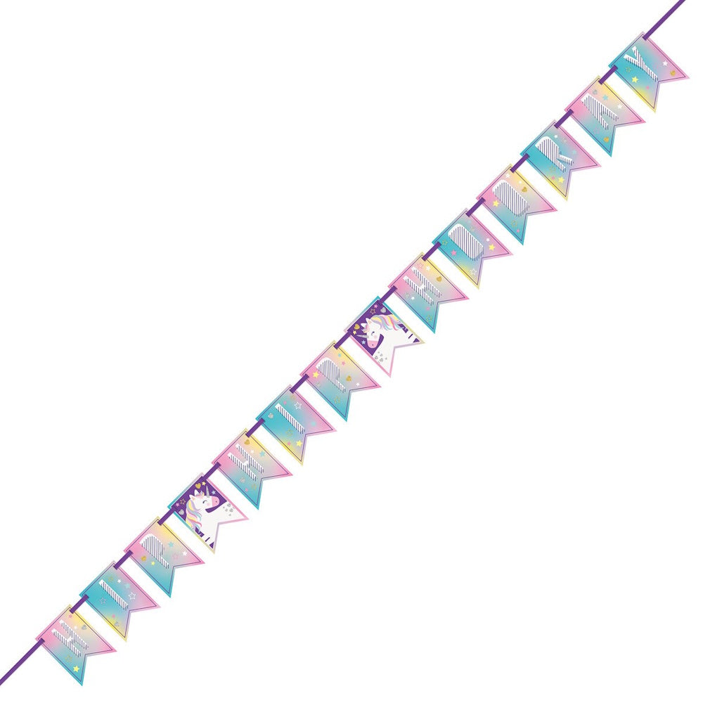 Unicorn Party Time Pennant Banner