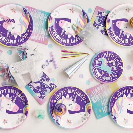 Unicorn Party Time Dinner Plates 8pk