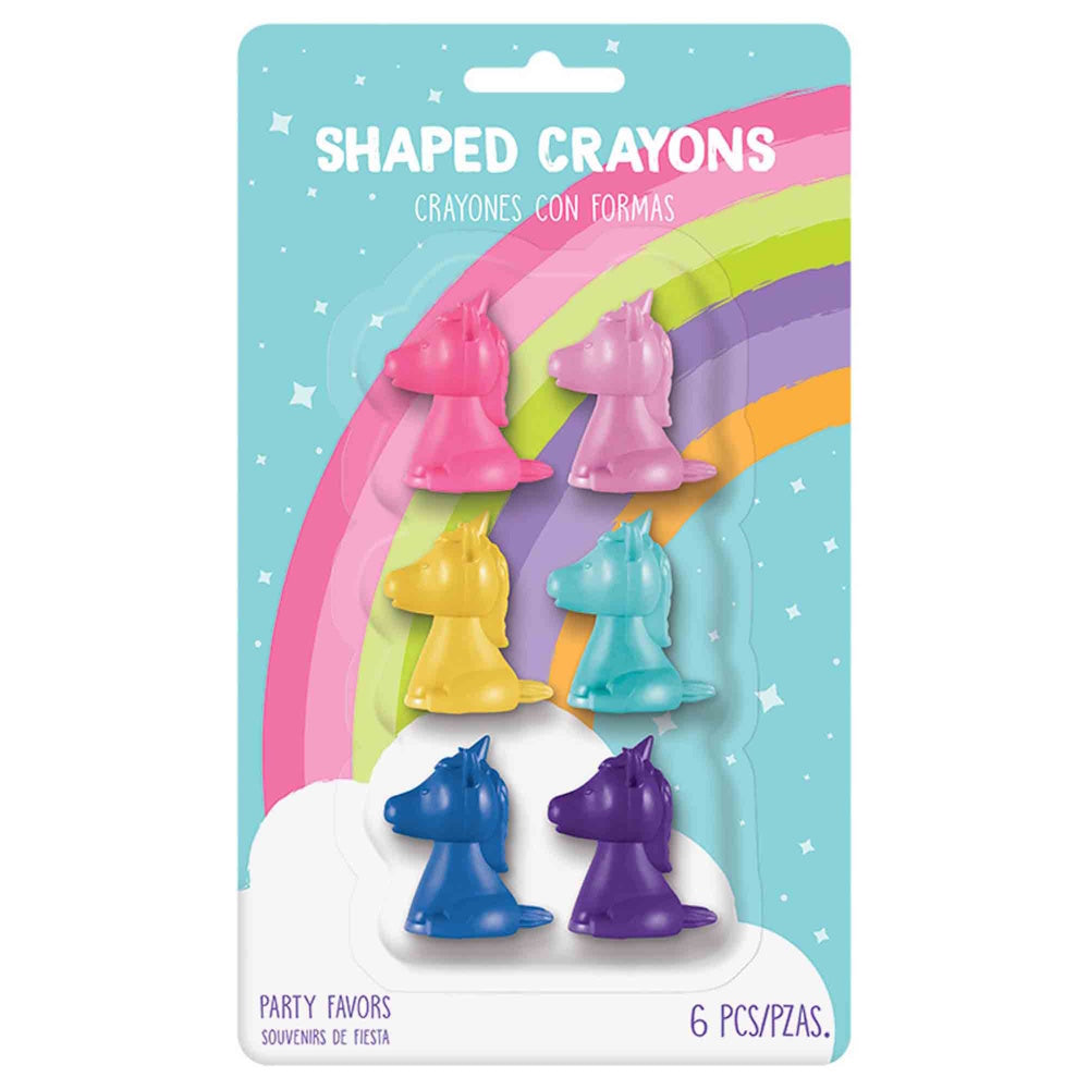 Unicorn Shaped Crayons 6pk