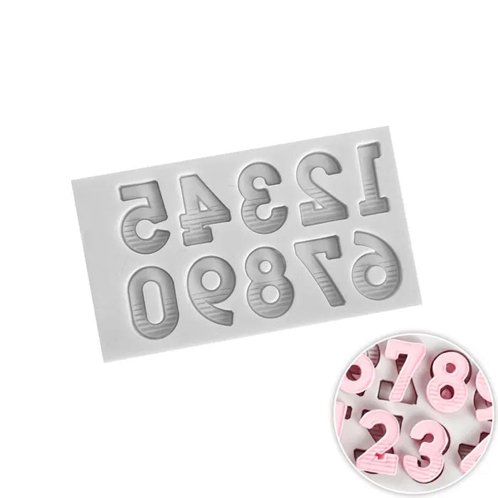 Silicone Mould - Universal Serif Numbers