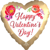 Valentine's Day Satin Watercolour Floral Foil Balloon