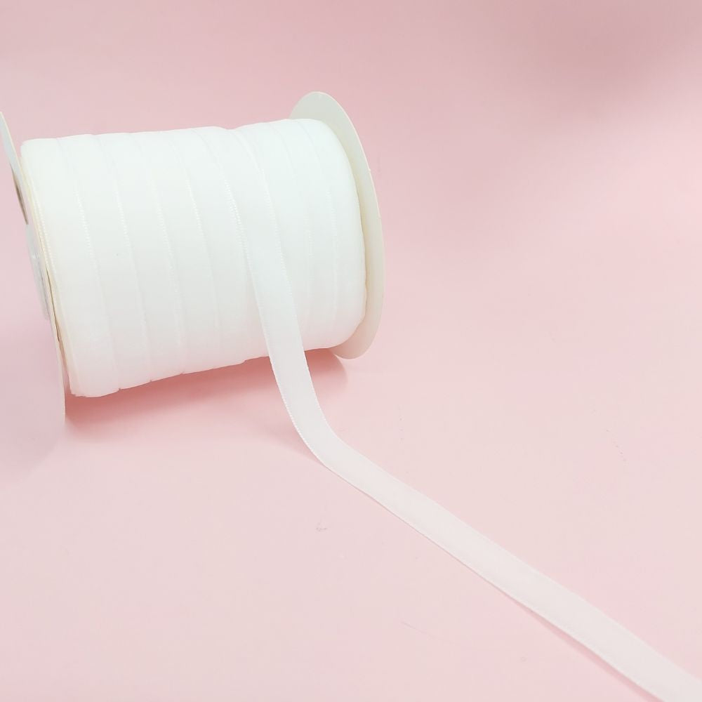 Velvet Ribbon 10mm - White