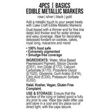 Vivid Edible Metallic Marker Pens 4pk - Basics
