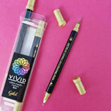 Vivid Edible Metallic Marker Pens 3pk - Gold