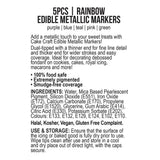 Vivid Edible Metallic Marker Pens 5pk - Rainbow