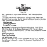 Vivid Edible Metallic Marker Pens 3pk - Rose Gold