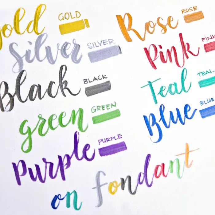 Vivid Edible Metallic Marker Pens 3pk - Rose Gold