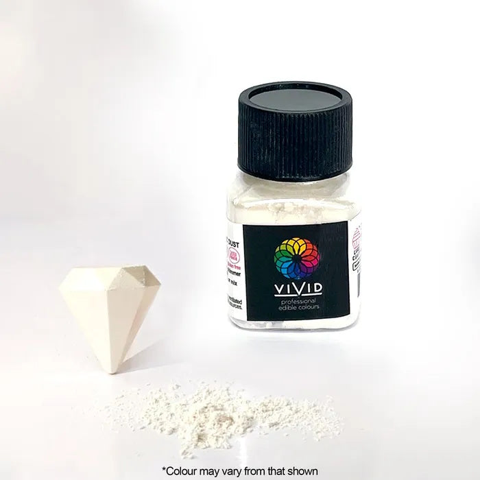 Vivid Edible Metallic Dust - Platinum White
