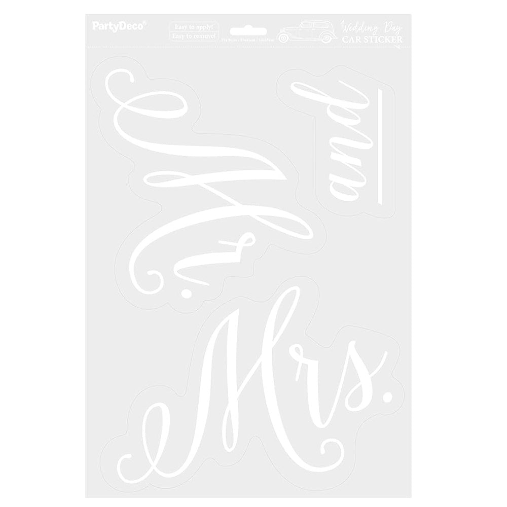 Wedding Day Car Sticker - Mr & Mrs