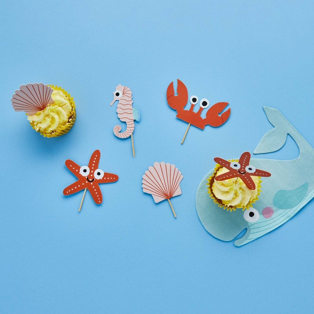 Whale of a Time Sea Friends Cupcake Toppers 12pk