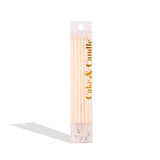 White with Gold Glitter Candles 12pk