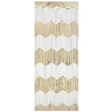 White & Gold Chevron Foil Fringed Door Curtain