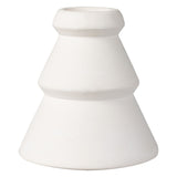 White Ceramic Christmas Tree Candle Holders 2pk
