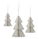 White Christmas Tree Honeycomb Decorations 3pk