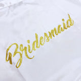 White Satin Bridal Robe - Bridesmaid