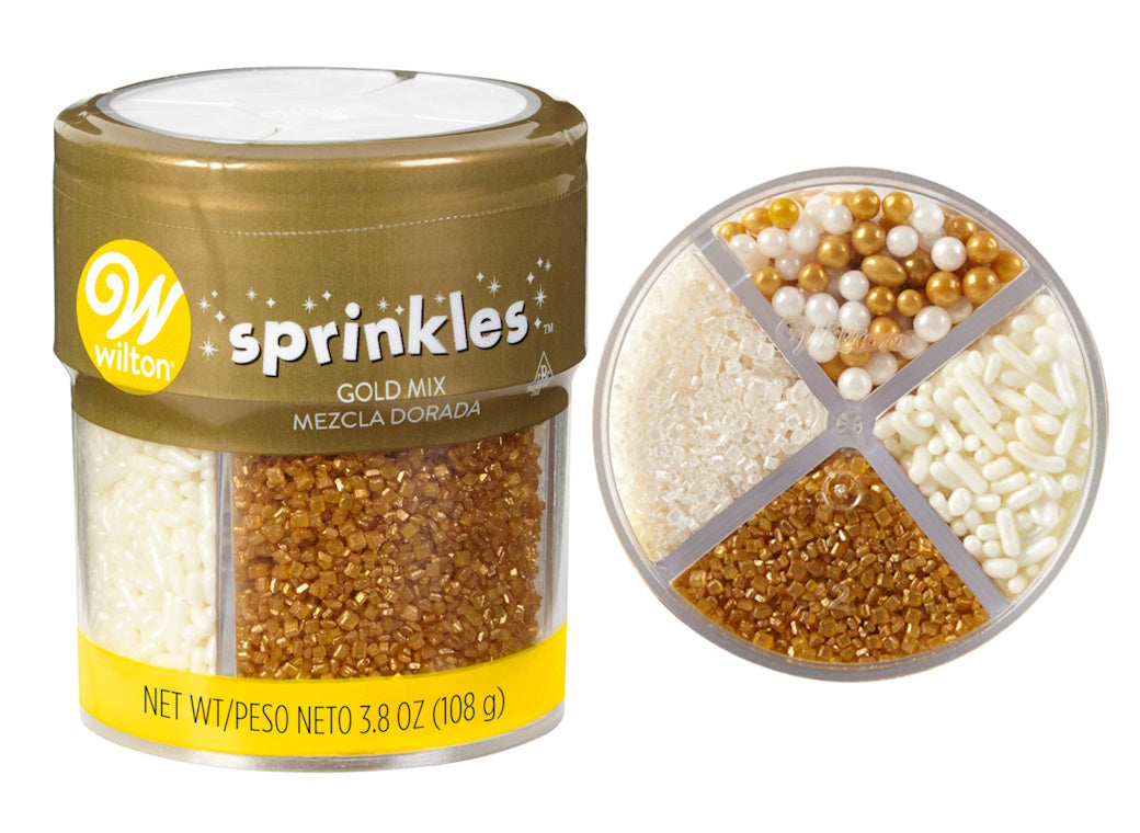 Wilton 4-Cell Pearlised Gold Sprinkles Mix