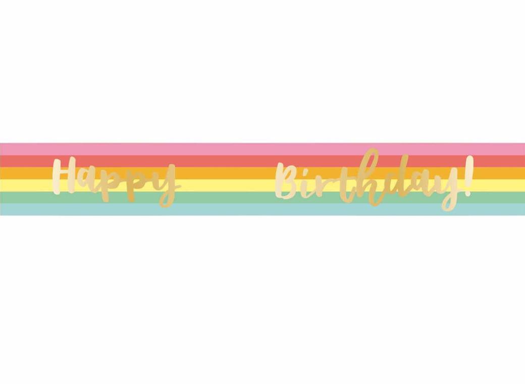 Add Any Age Happy Birthday Foil Banner - Rainbow